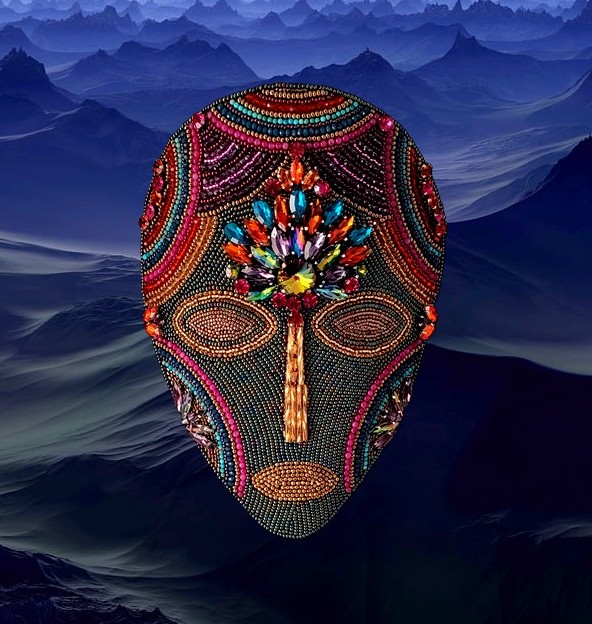 Masque brodé n°67 © Sylune Créations