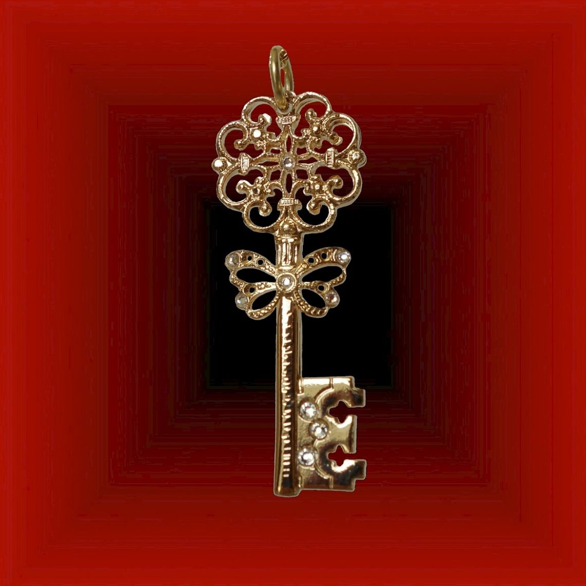 Pendentif clé plaqué or © Sylune Créations